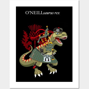 Clanosaurus O’NEILLsaurus rex Plaid O’Neill Scotland Ireland Family Tartan Posters and Art